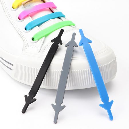 Индивидуальные силиконовые эластичные шнурки без завязок разных размеров.